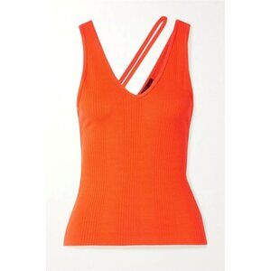 The Range Orange Ribbed Knit Double Strap Tank Top Size XS $128